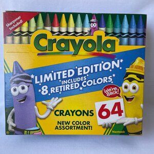 Crayola 64 Ct Crayons Limited Edition w/ Built-In Sharpener School Supplies